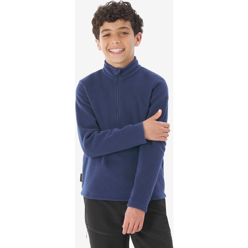 Fleecepullover Kinder Gr. 122–170 1/2 Reißverschluss Wandern - MH100 marineblau