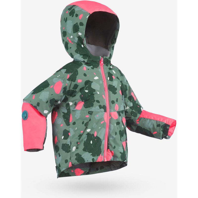 Skijacke Kinder Gr. 80–110 warm verstellbar - 500 Toddler rosa/grün