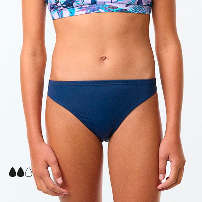 Perioden-Bikinihose Mädchen dicht Absorption wie 2 Tampons Smoon - blau
