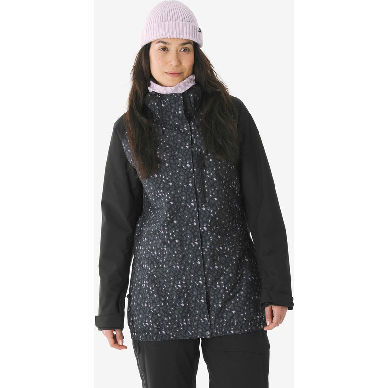 Skijacke Snowboardjacke Damen lang warm - 500 schwarz/violett