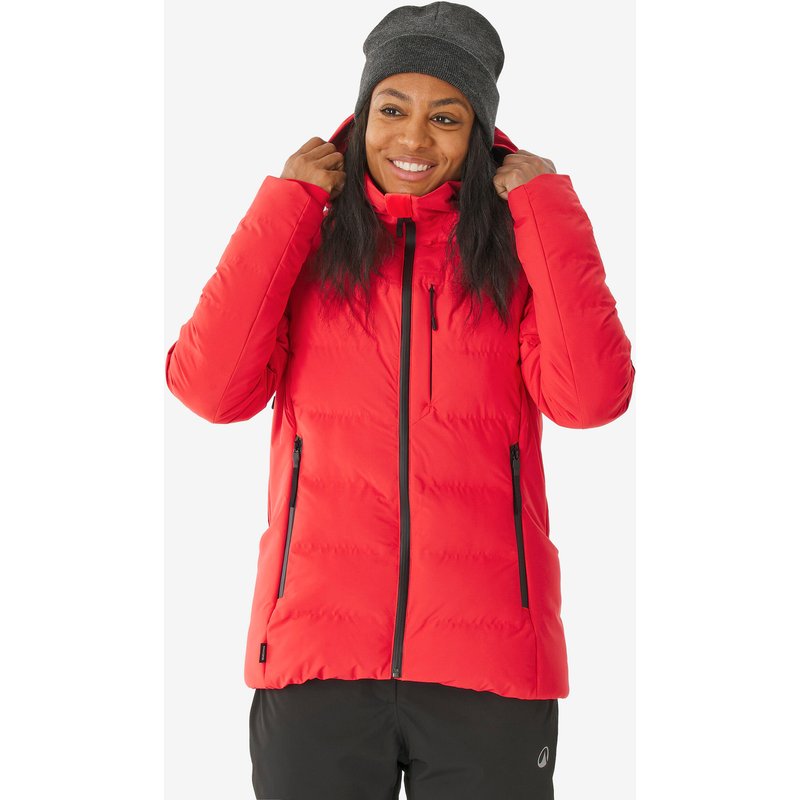 Skijacke Snowboardjacke Damen wattiert sehr warm wasserdicht - 500 rot