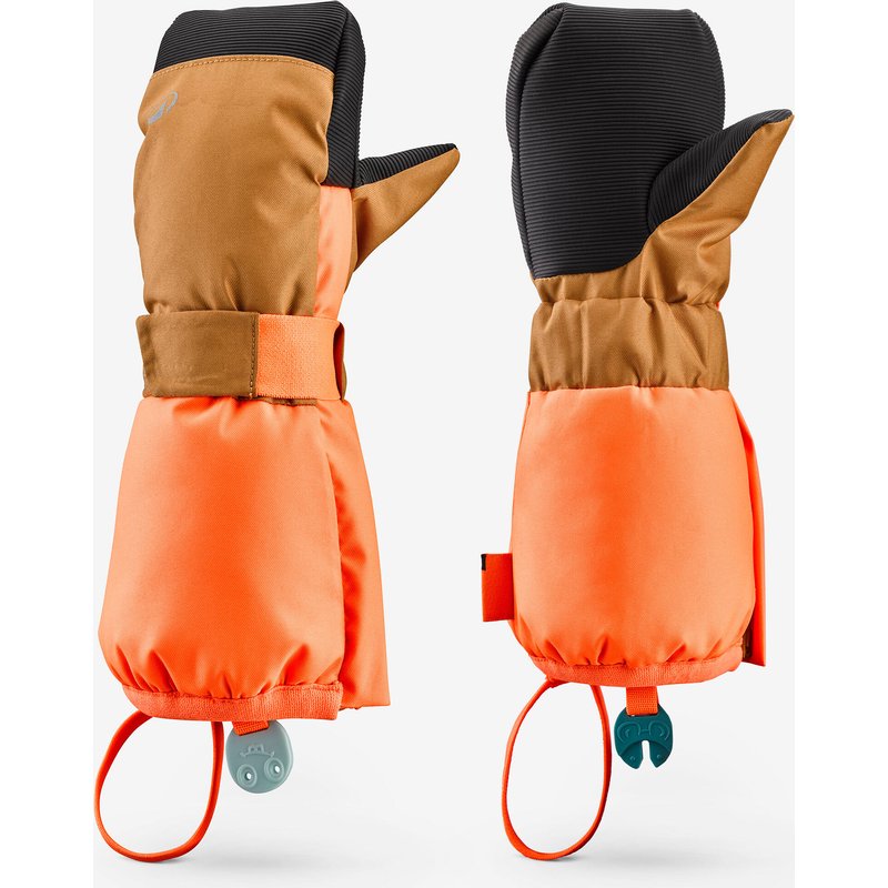 Skifäustlinge Kinder 3–6 Jahre warm - 500 Kids braun/orange