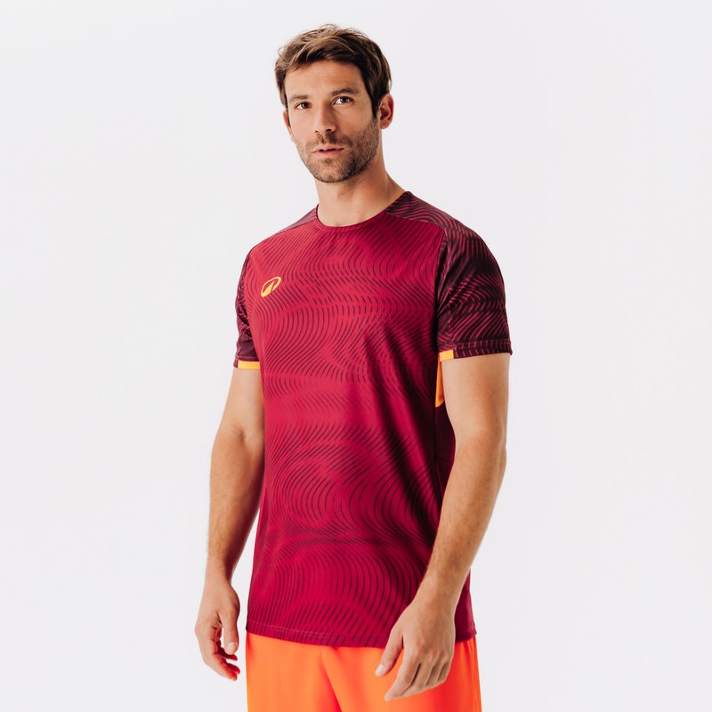 Damen/Herren Fußball Trikot - Club Wavy bordeaux/orange