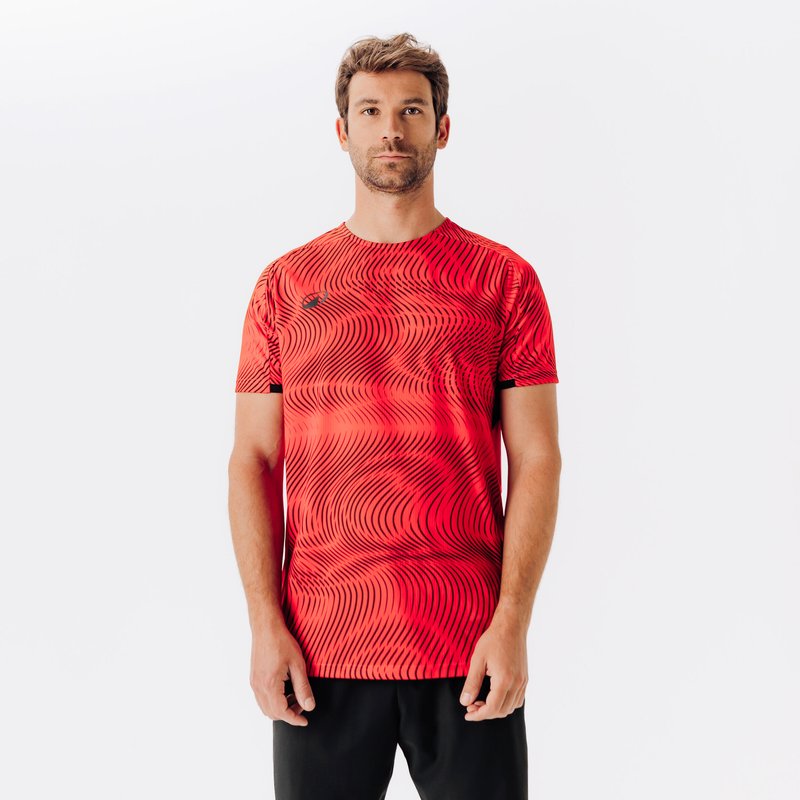 Damen/Herren Fußball Trikot - Club Wavy rot/schwarz