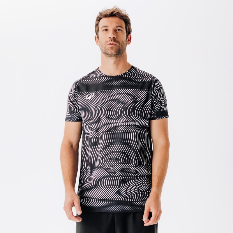 Damen/Herren Fußball Trikot - Club Wavy schwarz/weiß