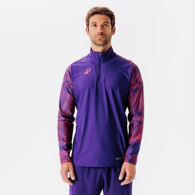 Damen/Herren Fußball Sweatshirt 1/2 Zip - Viralto Wavy Club violett/rosa
