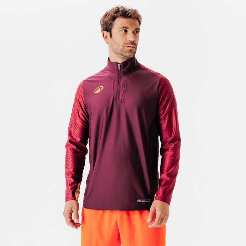 Damen/Herren Fußball Sweatshirt 1/2 Zip - Viralto Wavy Club bordeaux/violett
