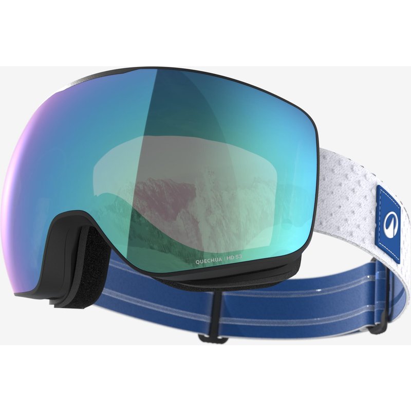 Skibrille Snowboardbrille Erwachsene/Kinder Schönwetter S3 - G900 S HD weiß/blau