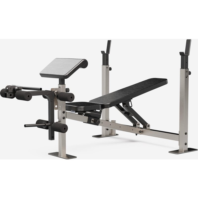 Hantelbank mit Ständern Module Bizeps Curl Leg Curl