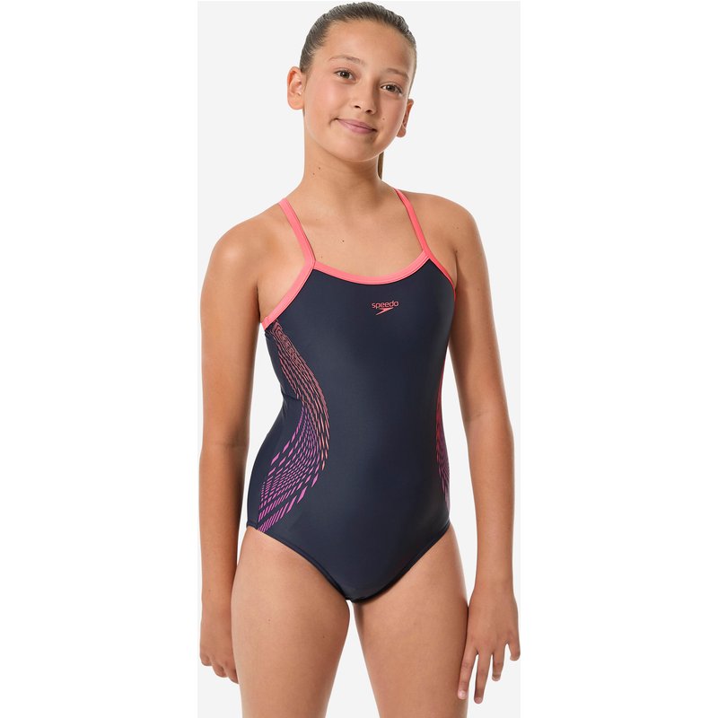 Badeanzug Mädchen Speedo - Placement Muscleback blau/koralle