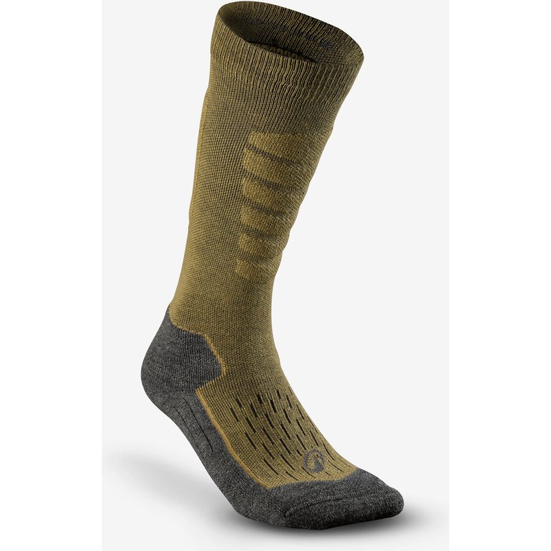Skisocken Erwachsene warm bequem - 500 khaki