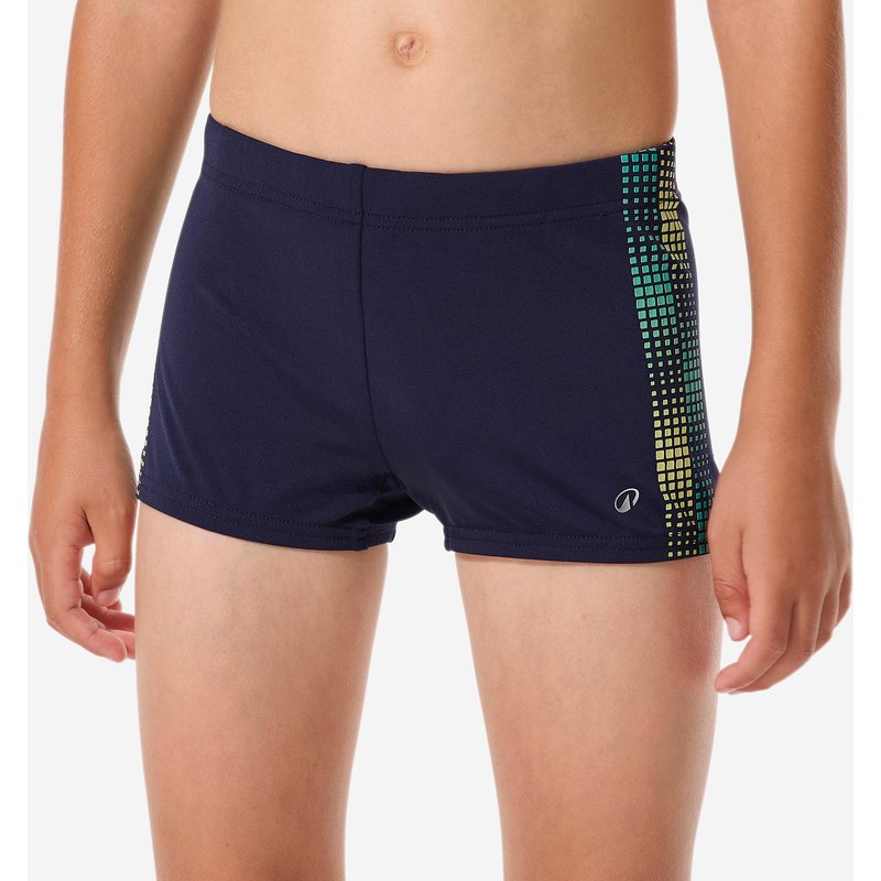 Badehose Boxer Jungen - Fiti blau/gelb