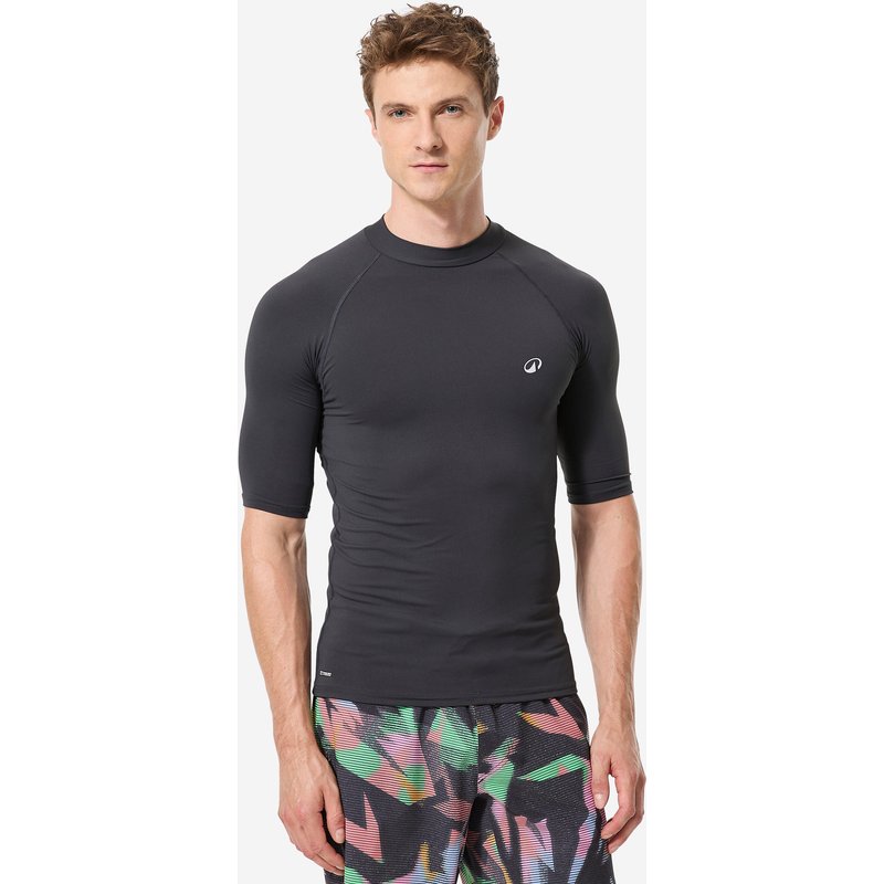 Surf-Shirt Herren kurzarm Fleece 900 schwarz
