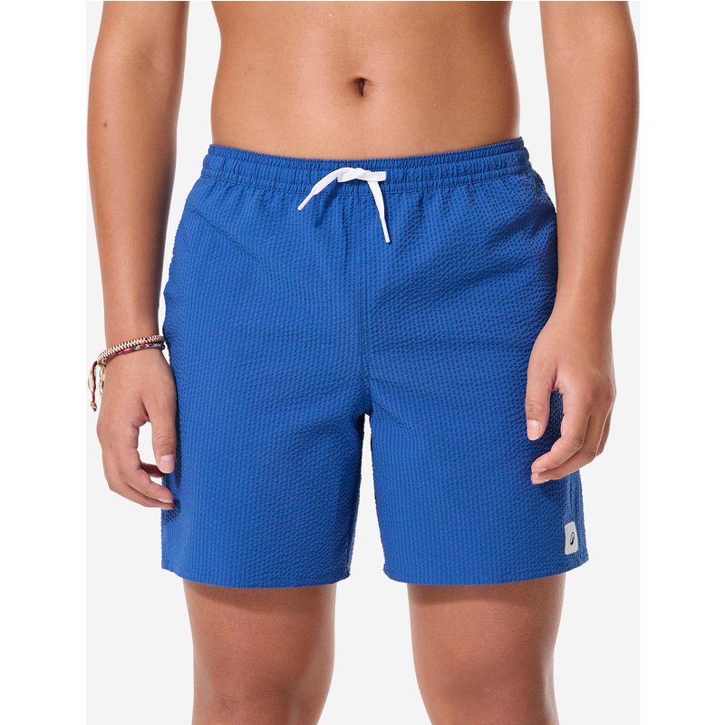 Boardshorts Kinder 100 Seersucker blau