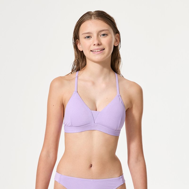 Bikini-Oberteil Surfen Mädchen Lurex gekreuzte Rückenträger Lizy violett