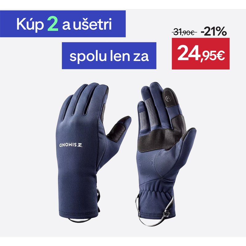 Handschuhe Damen/Herren Stretch touchscreenfähig Trekking - MT500 dunkelblau