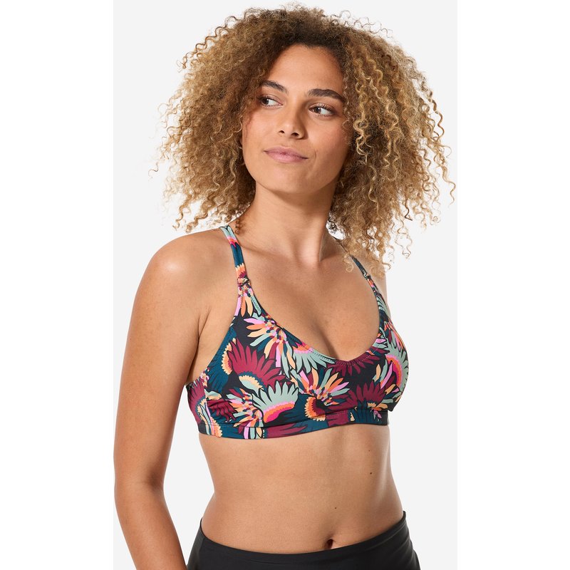 Sportbikini Oberteil Damen - Lila Ara schwarz