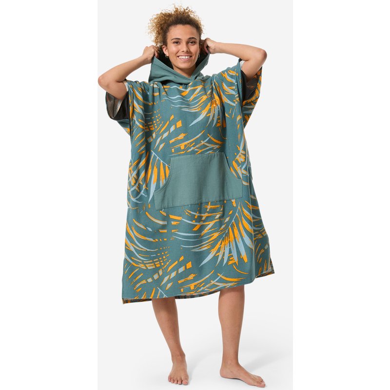 Surf-Poncho Erwachsene ab 150 cm 500 Leaf khaki