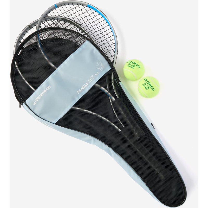 Tennisschläger Set Erwachsene + Kinder - Family Essential 2 Schläger blau