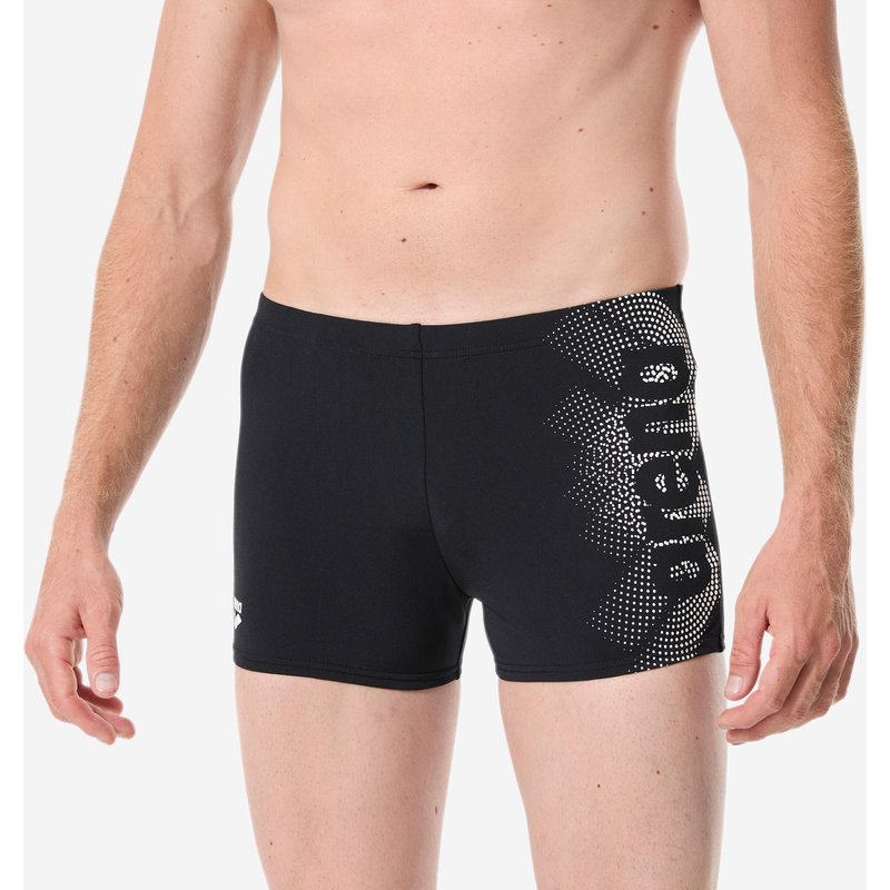 Badehose Boxer Herren - Graphic schwarz/weiß