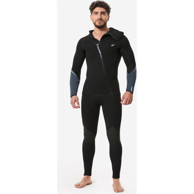Neoprenanzug Tauchen Herren Kapuze SCD500 5 mm schwarz/blau