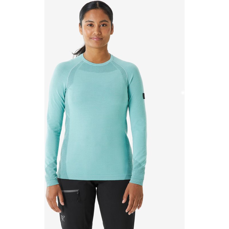 Damen Shirt langarm Wolle - Alpinism blau