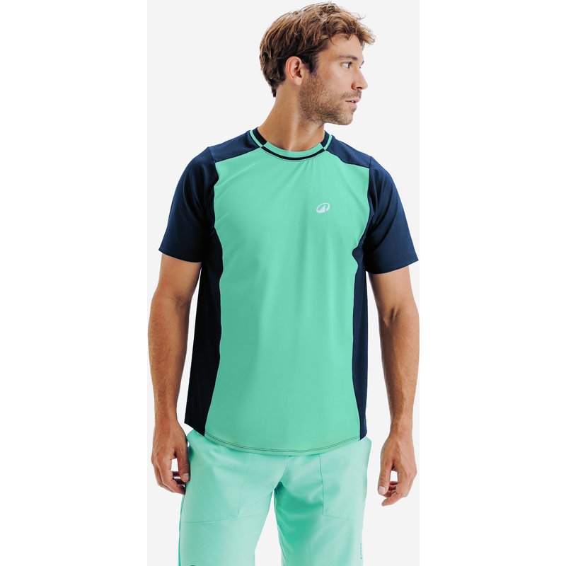 Herren Tennis T-Shirt atmungsaktiv - Dry grün/blau