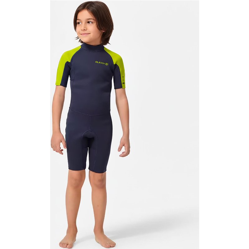 Neoprenanzug Shorty Surfen Kinder 100 1,5mm blau/gelb