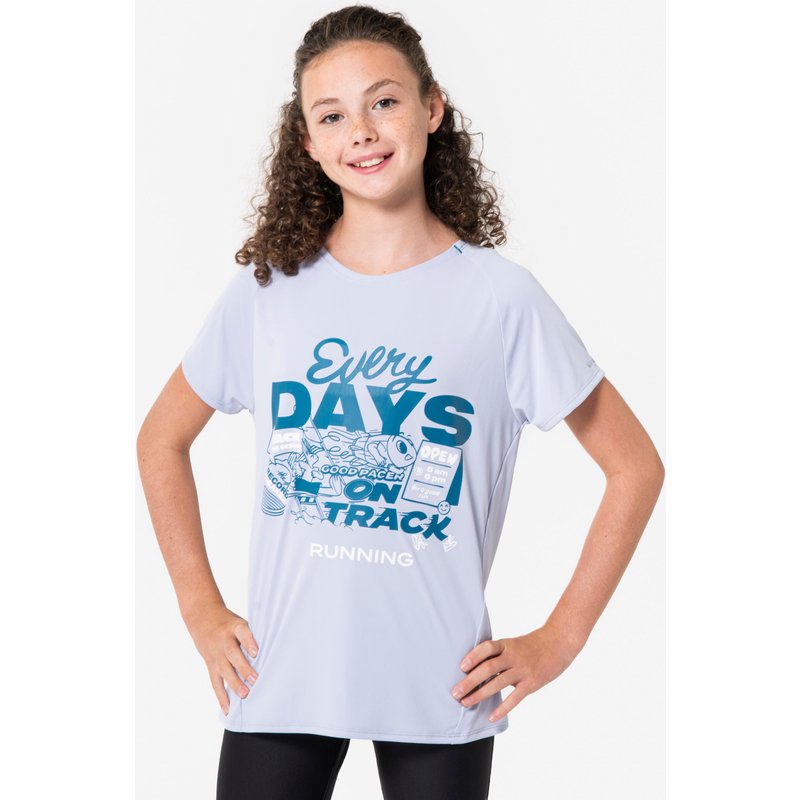 Laufshirt kurzarm Kinder atmungsaktiv - Dry+ 500 lila