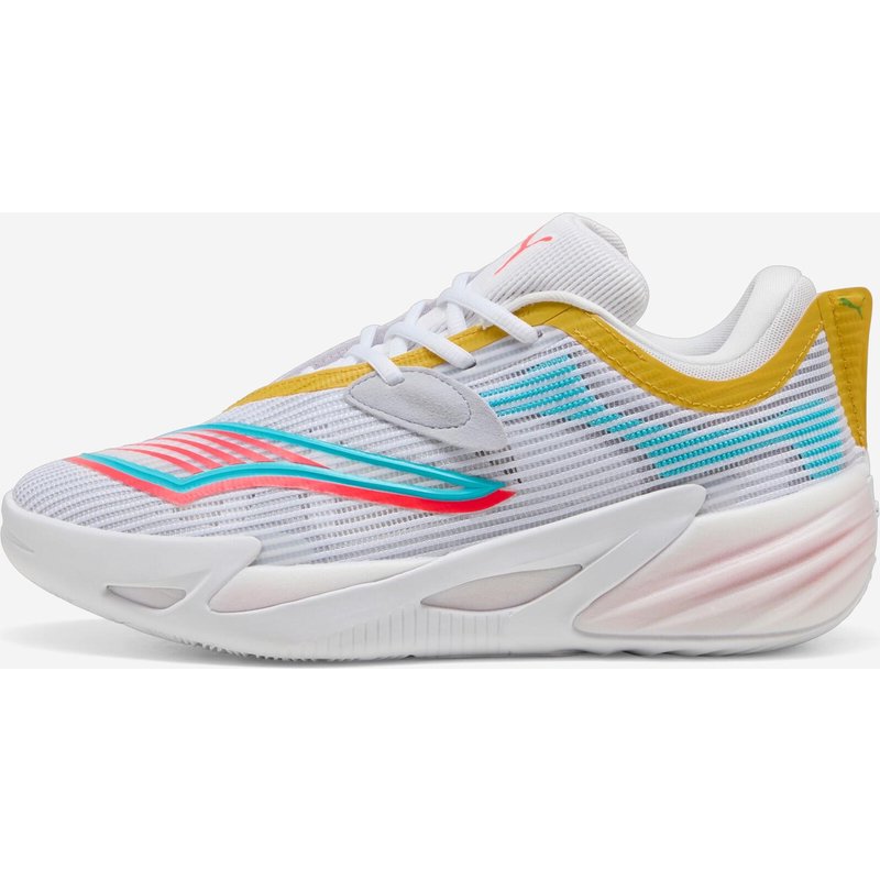 Damen/Herren Basketball Schuhe - Puma All-Pro Nitro 2 weiß/sunblaze