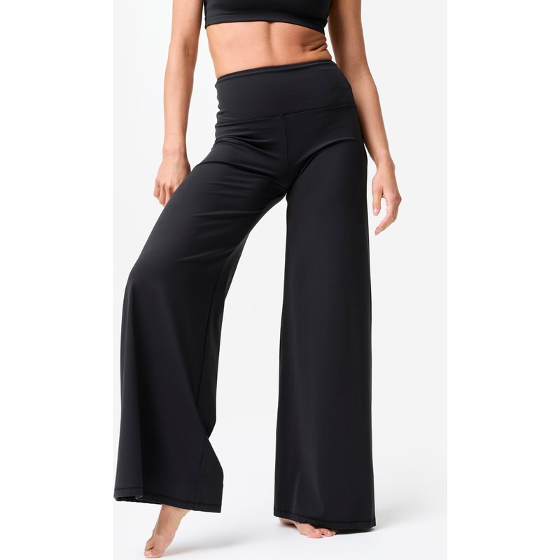 Hose Yoga Pilates Damen weich dehnbar - schwarz