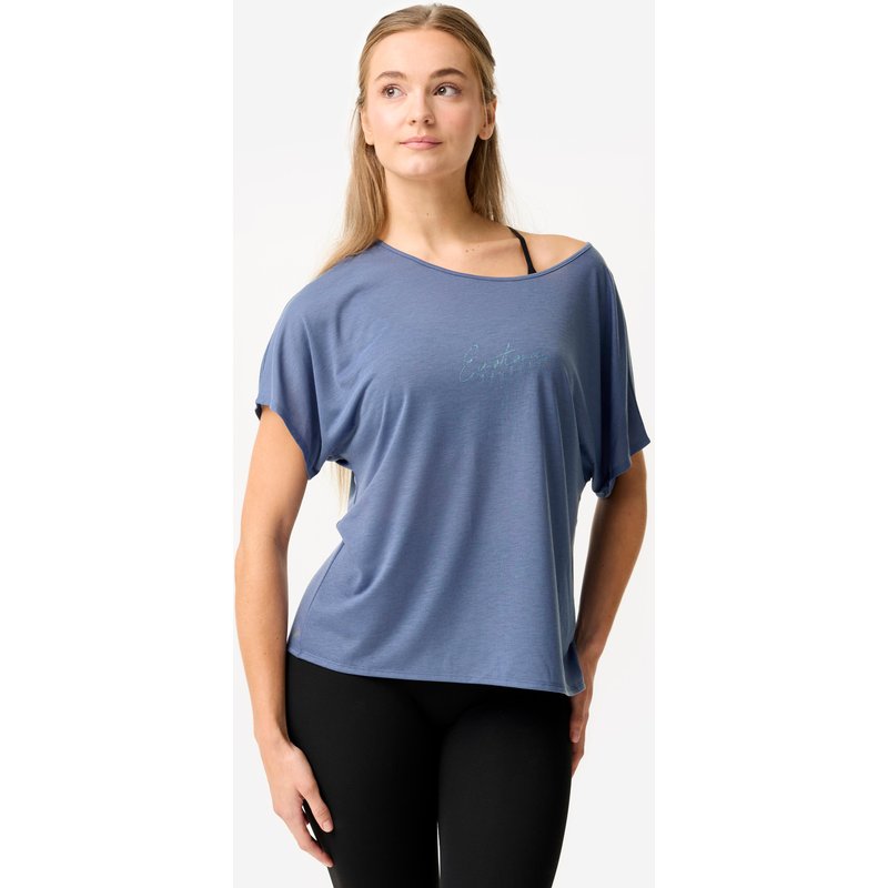 Dance-Shirt Damen Modern Dance kurze Ärmel fließend - blau