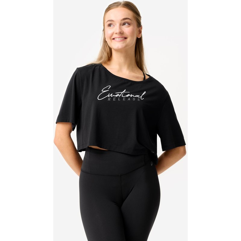Dance-Shirt Damen Modern Jazz Crop Top - schwarz