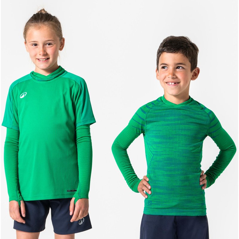 Kinder Fußball Unterziehshirt langarm - Keepdry grün