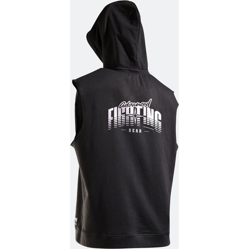 Kapuzenshirt Herren ärmellos Boxen weit - schwarz