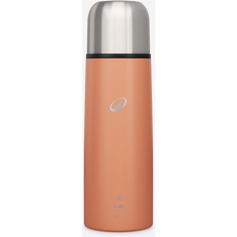 Isolierflasche 0,4 l mit Trinkbecher Edelstahl Wandern orange