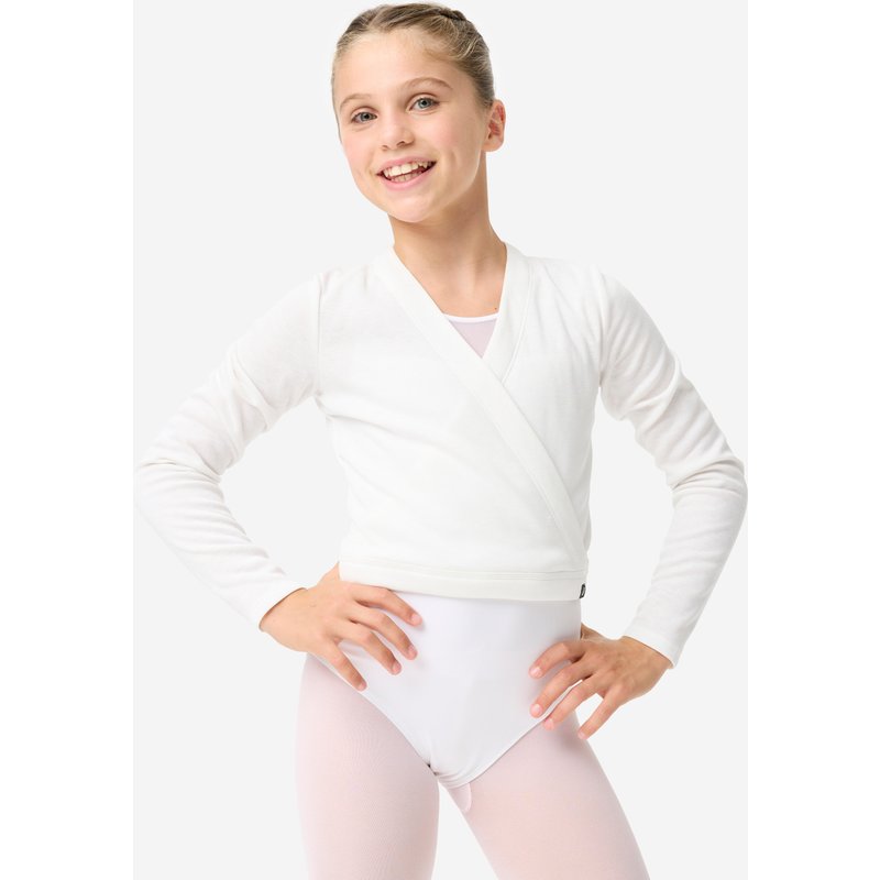 Wickeljacke Ballett Mädchen - weiß