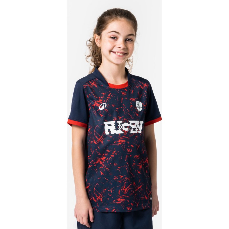 Kinder Rugby Trikot - Kid Club blau/rot