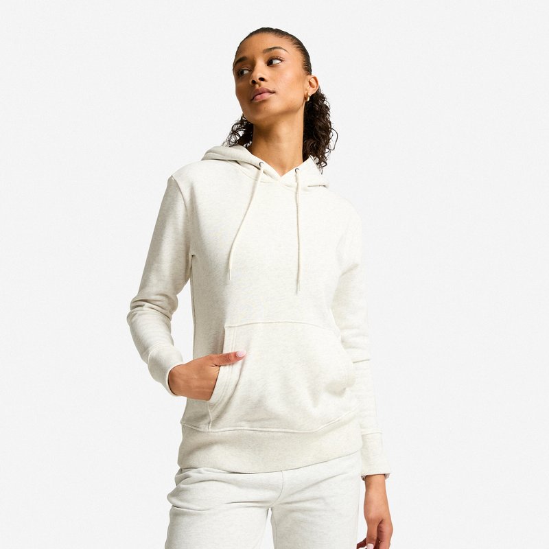 Hoodie Damen lang Baumwolle - hellgrau