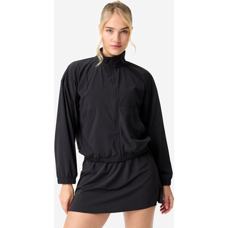 Trainingsjacke Damen atmungsaktiv - schwarz