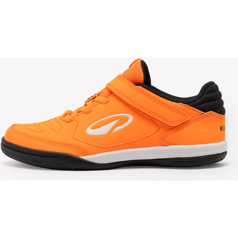 Kinder Hallenschuhe Fußball mit Klettverschluss - Eskudo Club Sala orange/grau