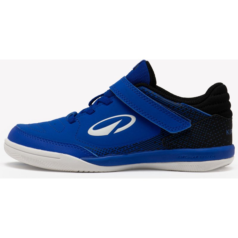 Kinder Hallenschuhe Fußball mit Klettverschluss - Eskudo Club Sala blau/schwarz