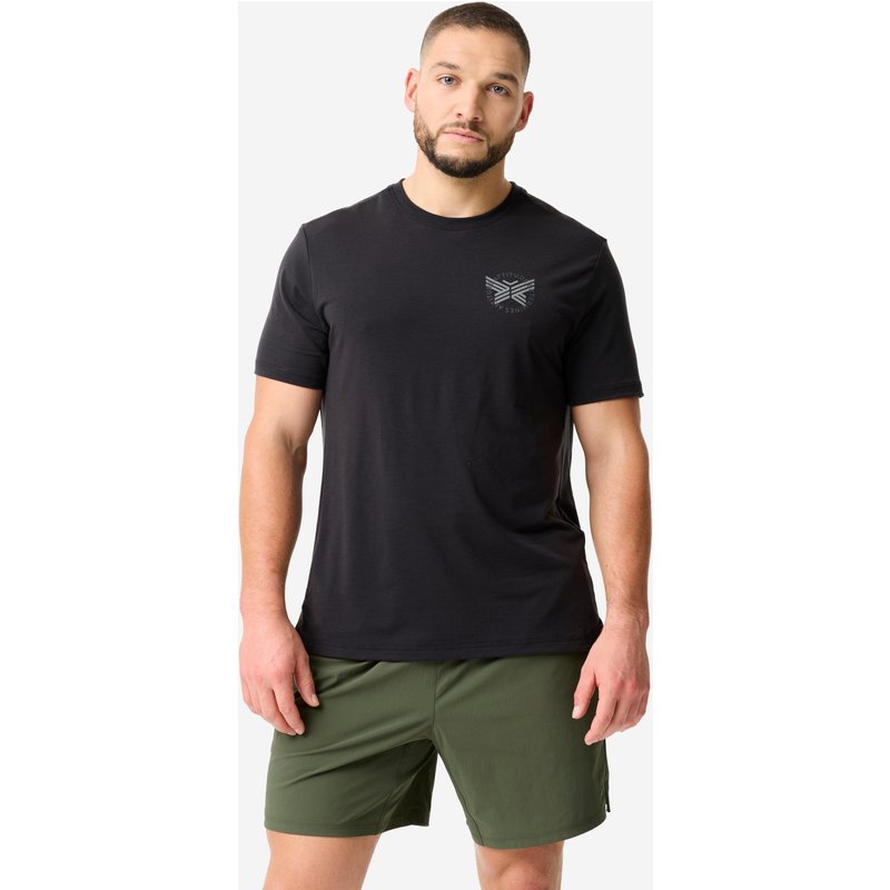 T-Shirt Herren leicht dehnbar - schwarz/grau