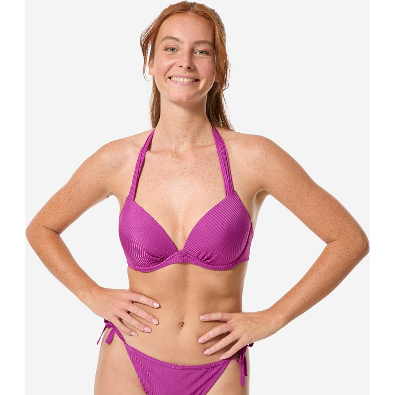 Bikini-Oberteil Damen Push-Up angenähte Formschalen Elena Folk violett