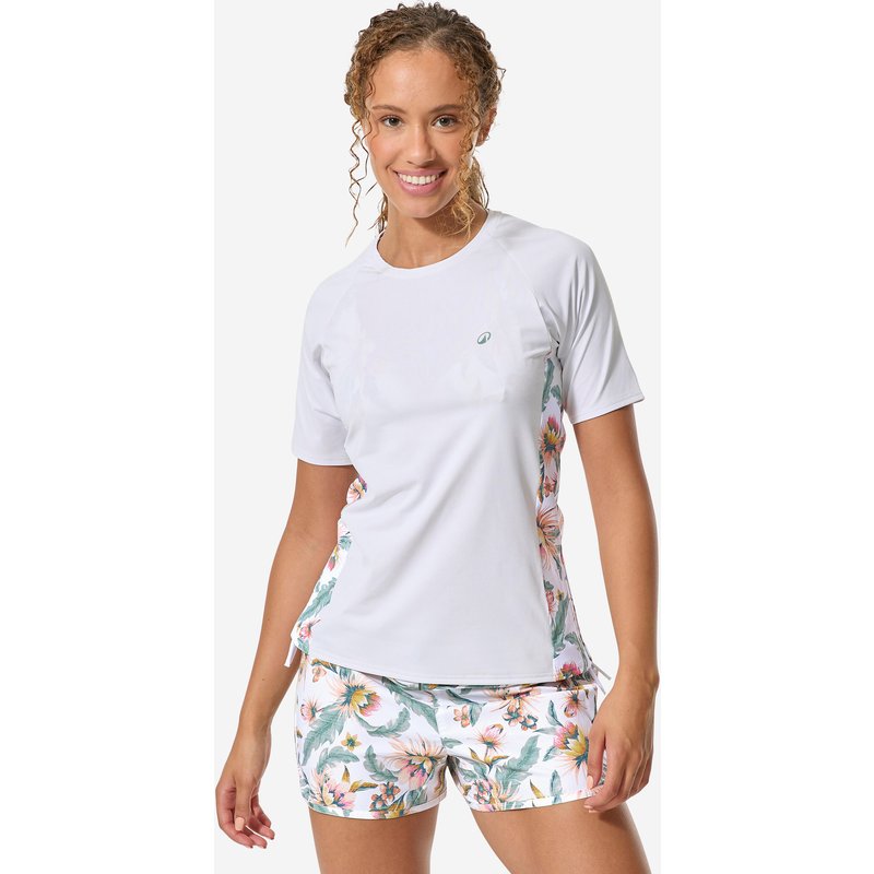 UV-Shirt Surfen Damen kurzarm Kanika weiß