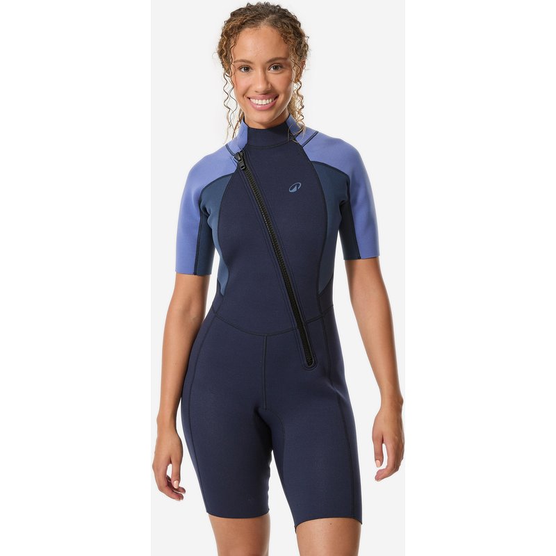 Neoprenanzug Shorty Damen Naturkautschuk Essential Ocena 2 mm blau