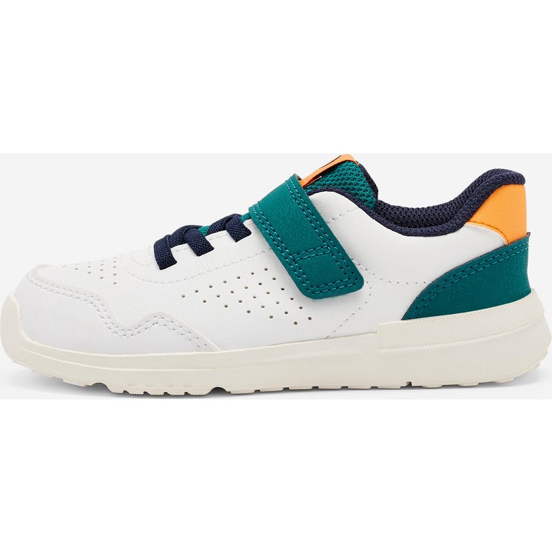 Barfußschuhe Kinder Klettverschluss robust - Stepper Daily weiß