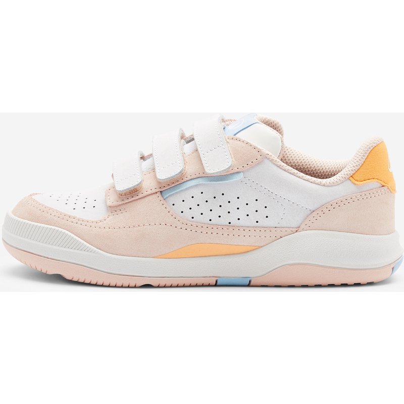 Fitnessschuhe Sneaker Kinder Klett Leder - Playventure City rosa/orange