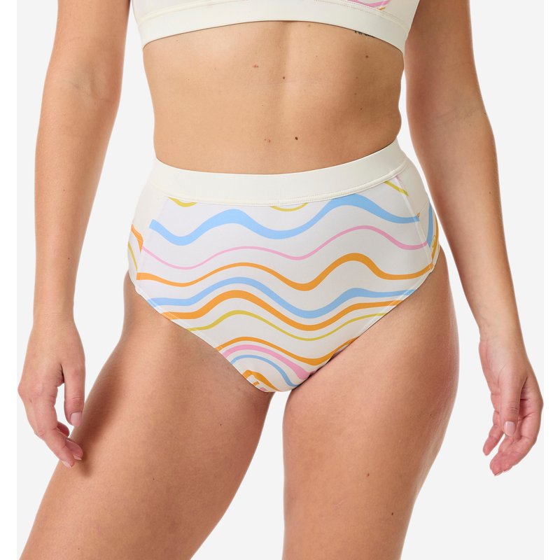Bikini-Hose Damen hoher Taillenbund Rosa Vivetta weiß