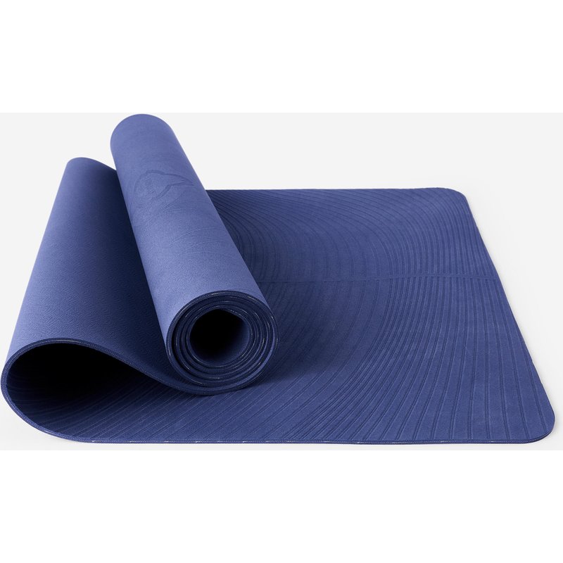 Yogamatte für sanftes Yoga rutschfest Komfort 5 mm - dunkelblau